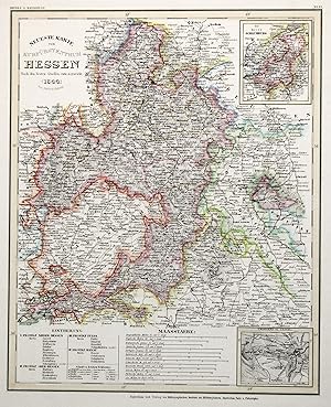 Bild des Verkufers fr Stahlstich- Karte, aus Meyers Grosser Handatlas, "Neueste Karte vom Kurfrstenthum Hessen. .". zum Verkauf von Antiquariat Clemens Paulusch GmbH