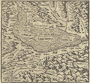 Holzschnitt- Karte, aus Seb. Münster, "Lacus Lemanus".