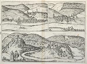 Bild des Verkufers fr 3 Gesamtansichten auf 1 Blatt, "Cell im Ham", "Berncastel" und "Ober Manderscheidt Nider Manderscheidt". zum Verkauf von Antiquariat Clemens Paulusch GmbH