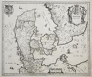 Bild des Verkufers fr Kupferstich- Karte, b. Merian, "Dania Regnvm". zum Verkauf von Antiquariat Clemens Paulusch GmbH