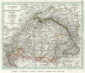 Bild des Verkufers fr Kupferstich- Karte, n. C.F. Weiland b. Geo. Inst. Weimar, "Ungarn mit Siebenbrg., Sclavonien, Croatien und Galizien". zum Verkauf von Antiquariat Clemens Paulusch GmbH