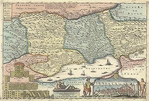 Kupferstich- Karte, v. Daniel de La Feuille bei Ratelband Erben, "Carte de la Principauté de Neuf...
