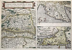 Bild des Verkufers fr Kupferstich- Karte, n. Wolfgang Lazius aus Ortelius, "Carinthiae dvcatvs, et Goritiae palatinatvs ." und "Histriae tabula Petro Coppo deser. " und "Zarae, et Sebenici descriptio". zum Verkauf von Antiquariat Clemens Paulusch GmbH