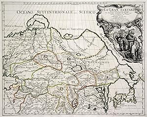 Bild des Verkufers fr Kupferstich- Karte, aus "Mercurio Geograpfico" n. G. Cantelli da Vignola bei G.G. Rossi, "La Gran Tartaria . 1683". zum Verkauf von Antiquariat Clemens Paulusch GmbH