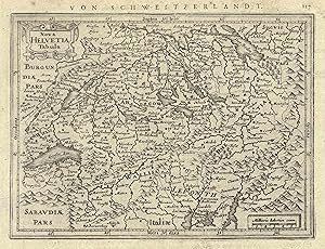 Kupferstich- Karte, b. Janssonius aus Atlas Minor, "Nova Helvetia Tabula".