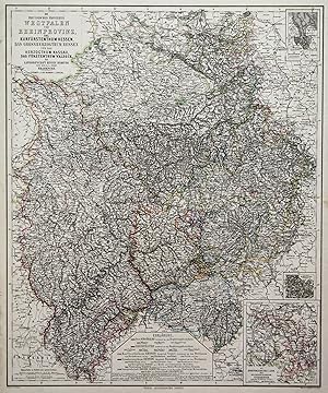 Stahlstich- Karte, v. Müller n. Gräf, "Die preussischen Provinzen Westfalen und Rheinprovinz, das...