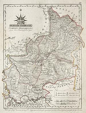 Kupferstich- Karte, v. H. Benedictin.M. Votesky aus Görög, Magyar Atlas ., "Beregh Vármegye - Com...