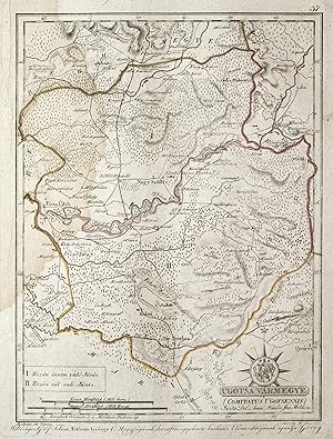Kupferstich- Karte, v. Benedicti aus Görög, Magyar Atlas ., "Ugotsa Vármegye - Comitatus Ugotsens...