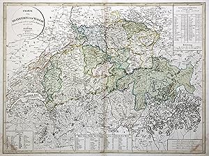 Kupferstich- Karte, n. F. Götze b. Geogr. Inst. Weimar, "Charte von Helvetien und Wallies. .".