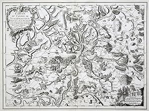 Kupferstich- Karte, v. Perrier aus Zurlauben, "Canton de Chafhouse".