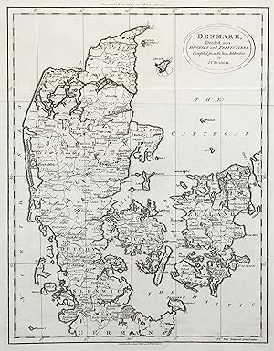 Bild des Verkufers fr Kupferstich- Karte, v. J.C. Russell bei W. & J. Stratford, "Denmark Divided into Dioceses and Prefectures. ". zum Verkauf von Antiquariat Clemens Paulusch GmbH