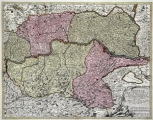 Kupferstich- Karte, n. G.M. Vischer b. N. Visscher in Amsterdam, "Austriae Archiducatus pars Infe...