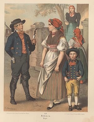 Imagen del vendedor de Bhmen. Hayd", Bauernfamilie in Tracht. a la venta por Antiquariat Clemens Paulusch GmbH