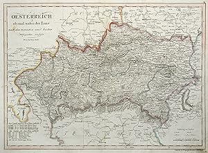 Kupferstich- Karte, b. T. Mollo, "Oesterreich ob und unter dser Enns".