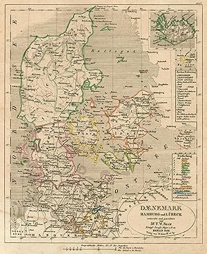 Bild des Verkufers fr Stahlstich- Karte, v. Streit, "Daenemark Hamburg und Lbeck". zum Verkauf von Antiquariat Clemens Paulusch GmbH