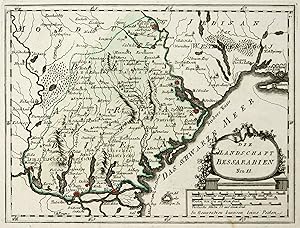 Kupferstich- Karte, b. Reilly, "Die Landschaft Bessarabien".