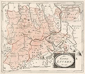 Kupferstich- Karte, b. Reilly, "Der Kanton Lucern".