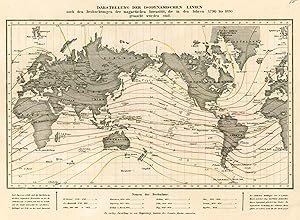 Bild des Verkufers fr Stahlstich- Karte n. Duperrey b. B.I., "Darstellung der isodynamischen Linien nach den Beobachtungen der magnetischen Intensitt, die in den Jahren 1790 bis 1830 gemacht worden sind". zum Verkauf von Antiquariat Clemens Paulusch GmbH