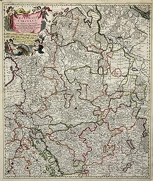 Kupferstich- Karte, b. N. Visscher, "S.R.I. Westphaliae Circulus, in omnes ejusdem subjacentes pr...