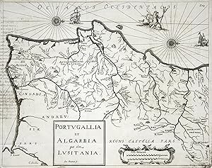 Bild des Verkufers fr Kupferstich- Karte, v. Bouttats, "Portvgallia et Algarbia quae olim Lvsitania". zum Verkauf von Antiquariat Clemens Paulusch GmbH