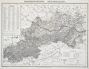 Lithografie- Karte, n. A. Theinert b. C. Flemming in Glogau, "Die Kronländer Oesterreich unter un...