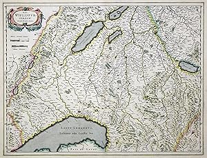 Kupferstich- Karte, n. Mercator b. Blaeu, "Das Wiflispurgergow".