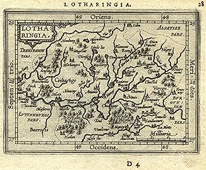 Kupferstich- Karte, aus Ortelius ( Epitome ), "Lotharingia".