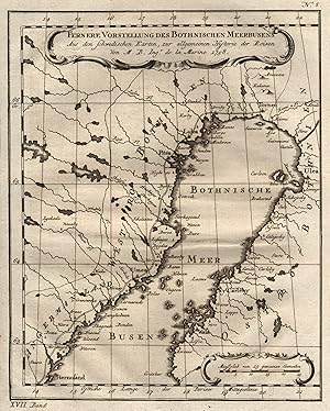 Bild des Verkufers fr Kupferstich- Karte, v. M. Bellin, "Fernere Vorstellung des Bothnischen Meerbusens". zum Verkauf von Antiquariat Clemens Paulusch GmbH