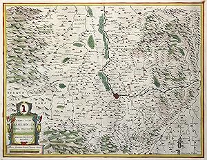 Kupferstich- Karte, n. P. Kaerius b. J. Janssonius, "Territory Basiliensis nova descriptio".