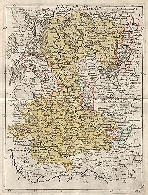 Bild des Verkufers fr Kupferstich- Karte, v. Le Rouge b. Crepy, "Evech de Munster". zum Verkauf von Antiquariat Clemens Paulusch GmbH