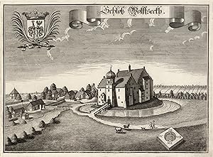 Bild des Verkufers fr Teilansicht, Schloansicht, "Schlo Wolffseckh". zum Verkauf von Antiquariat Clemens Paulusch GmbH