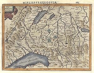 Bild des Verkufers fr Kupferstich- Karte, b. Janssonius aus Atlas Minor, "Das Wiflispurgergov". zum Verkauf von Antiquariat Clemens Paulusch GmbH