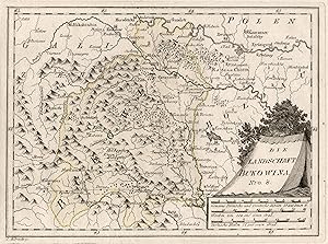 Kupferstich- Karte, b. Reilly, "Die Landschaft Bukowina".