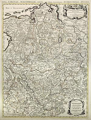 Kupferstich- Karte, v. Jaillot ( Ausgabe bei Covens und Mortier ), "Le Cercle de Westphalie divis...