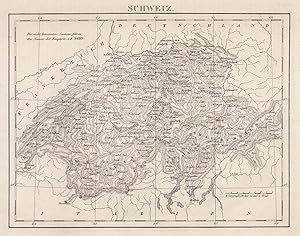 Kupferstich- Karte, v. anonym, "Schweiz".