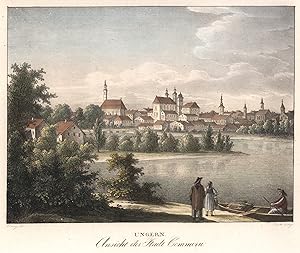 Bild des Verkufers fr Gesamtansicht, ber die Donau, "Ungern. Ansicht der Stadt Commorn". zum Verkauf von Antiquariat Clemens Paulusch GmbH