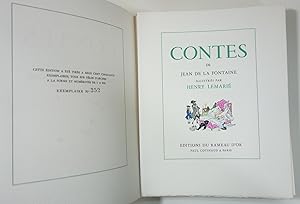 Contes de Jean de La Fontaine. Illustrés par Henry Lemarié. Tome 1 - numéroté sur vélin d'Arches