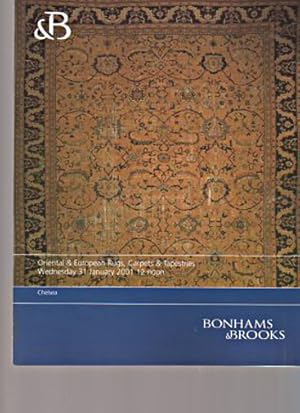 Bild des Verkufers fr Bonhams & Brooks January 2001 Oriental & European Rugs, Carpets zum Verkauf von thecatalogstarcom Ltd