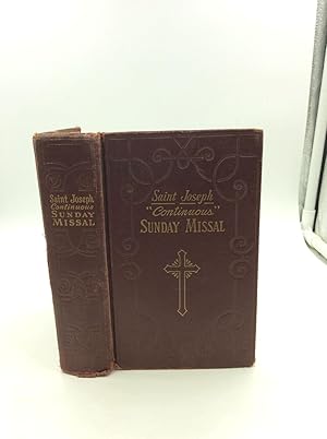 Seller image for SAINT JOSEPH CONTINUOUS SUNDAY MISSAL: A Simplified and Continuous Arrangement of the Mass for All Sundays and Feast Days with a Treasury of Prayers (1958 edition) for sale by Kubik Fine Books Ltd., ABAA