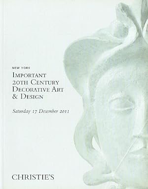 Christies December 2011 Important 20th Century Decorative Art & Design