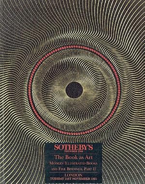 Sothebys November 1995 The Book as Art Modern Illustrated Books & Fine Bindings