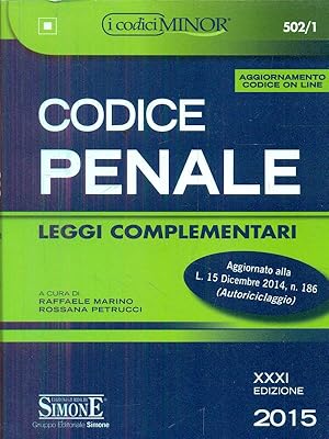 Imagen del vendedor de Codice penale. Leggi complementari. Ediz. minor. Con aggiornamento online a la venta por Librodifaccia