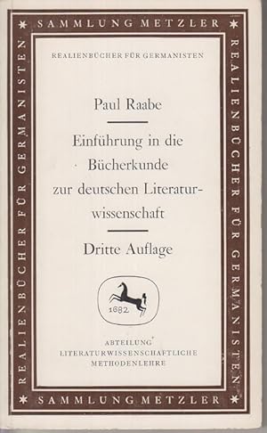 Bild des Verkufers fr Einfhrung in die Bcherkunde zur deutschen Literaturwissenschaft zum Verkauf von Allguer Online Antiquariat
