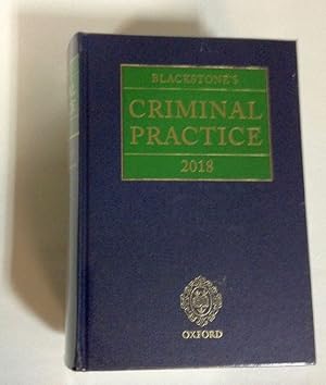 Immagine del venditore per Blackstone's Criminal Practice 2018 venduto da Versand-Antiquariat Konrad von Agris e.K.