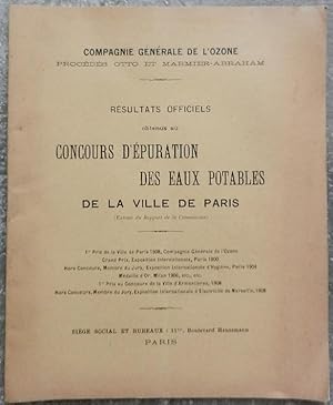 Compagnie générale de l'ozone, procédés Otto et Marmier-Abraham. Résultats officiels obtenus au c...