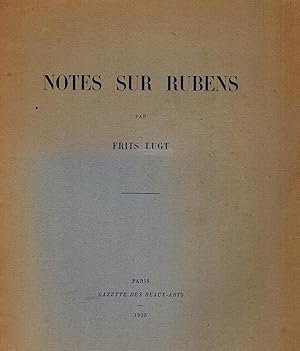 Bild des Verkufers fr Notes sur Rubens. zum Verkauf von Rdner Versandantiquariat