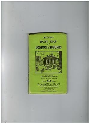 Immagine del venditore per BACON'S RUBY MAP OF LONDON & SUBURBS, WITH INDEX AND STRANGER'S GUIDE venduto da Jim Hodgson Books