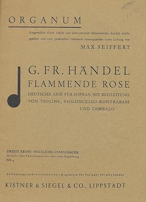 Seller image for Flammende Rose : Deutsche Arie fur Sopran mit Begleitung von Violine, Violoncello-Kontrabass und Cembalo for sale by CorgiPack