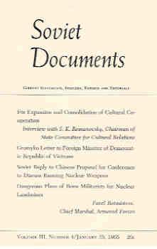 Soviet Documents Volume III, Number 4 January 25, 1965