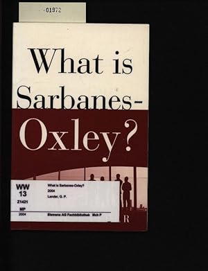 Seller image for What is Sarbanes-Oxley?. . for sale by Antiquariat Bookfarm